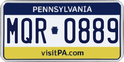 PA license plate MQR0889