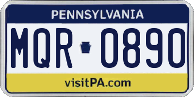 PA license plate MQR0890