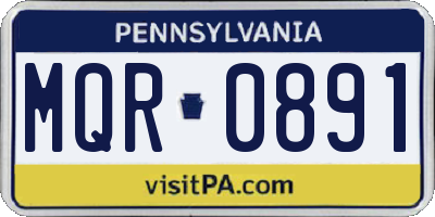 PA license plate MQR0891