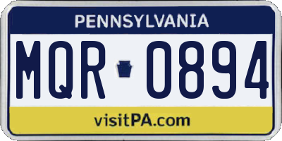 PA license plate MQR0894