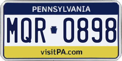 PA license plate MQR0898