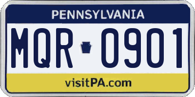 PA license plate MQR0901