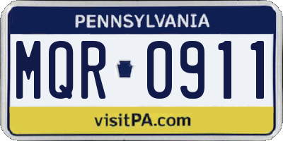 PA license plate MQR0911