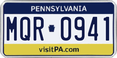 PA license plate MQR0941