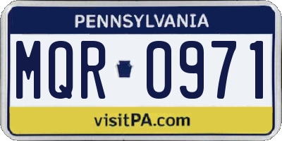 PA license plate MQR0971