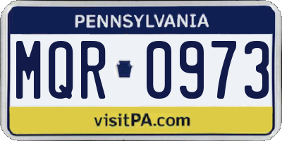 PA license plate MQR0973