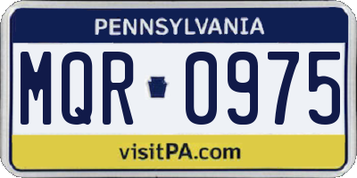PA license plate MQR0975