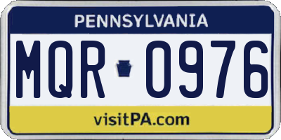 PA license plate MQR0976