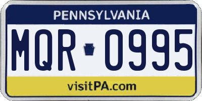 PA license plate MQR0995