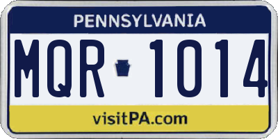 PA license plate MQR1014