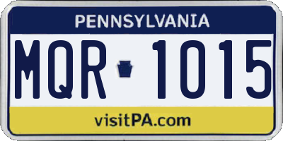 PA license plate MQR1015