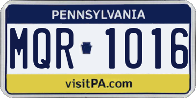 PA license plate MQR1016