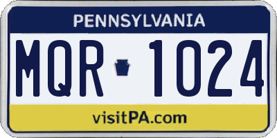 PA license plate MQR1024