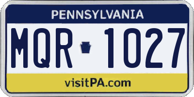 PA license plate MQR1027