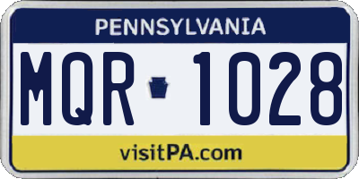 PA license plate MQR1028
