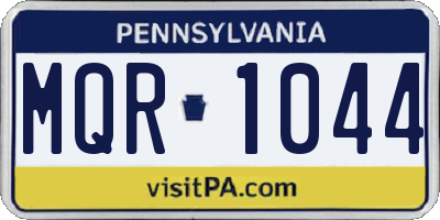 PA license plate MQR1044