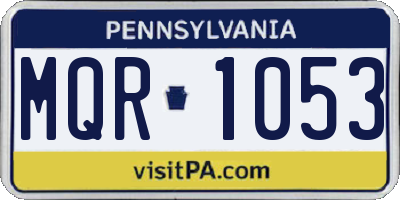 PA license plate MQR1053