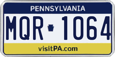 PA license plate MQR1064