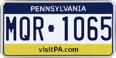 PA license plate MQR1065