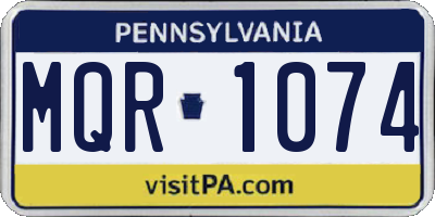 PA license plate MQR1074