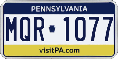 PA license plate MQR1077