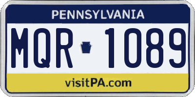 PA license plate MQR1089