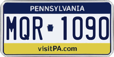 PA license plate MQR1090