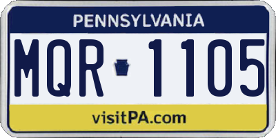 PA license plate MQR1105