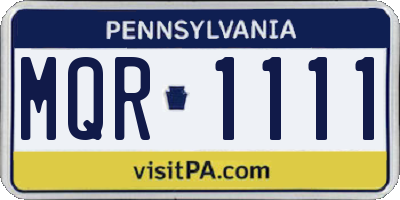 PA license plate MQR1111