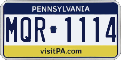 PA license plate MQR1114
