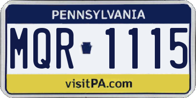PA license plate MQR1115