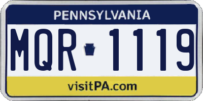PA license plate MQR1119