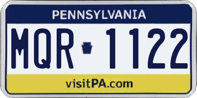 PA license plate MQR1122