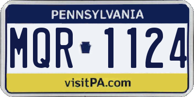 PA license plate MQR1124