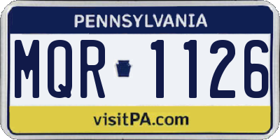 PA license plate MQR1126