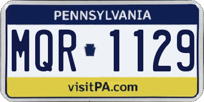 PA license plate MQR1129