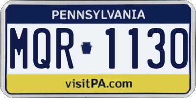 PA license plate MQR1130