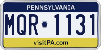PA license plate MQR1131