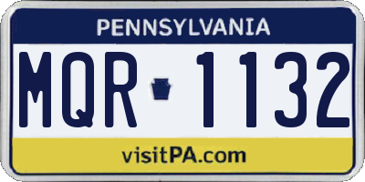 PA license plate MQR1132