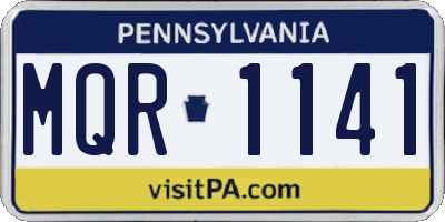 PA license plate MQR1141