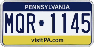 PA license plate MQR1145
