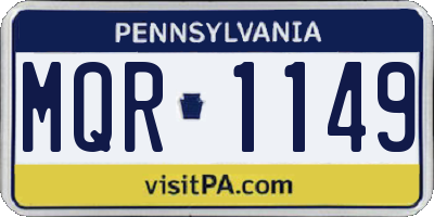 PA license plate MQR1149