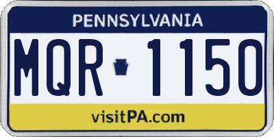 PA license plate MQR1150