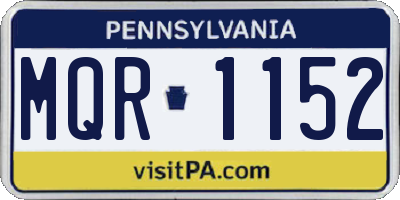 PA license plate MQR1152