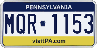PA license plate MQR1153