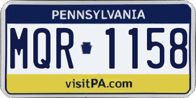 PA license plate MQR1158