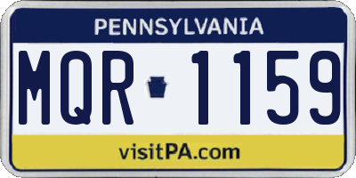 PA license plate MQR1159