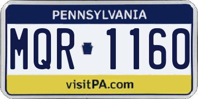 PA license plate MQR1160