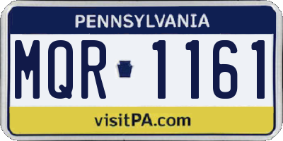 PA license plate MQR1161