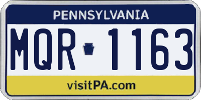 PA license plate MQR1163
